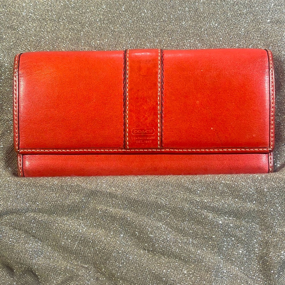Red Leather Coach Wallet